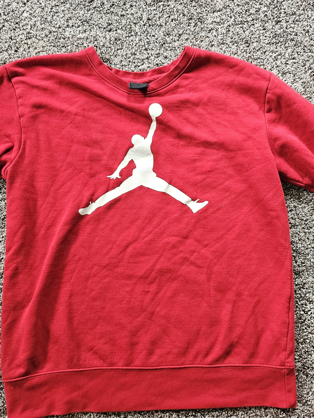 Jordan Red Kids Sweatshirt with White Jumpman